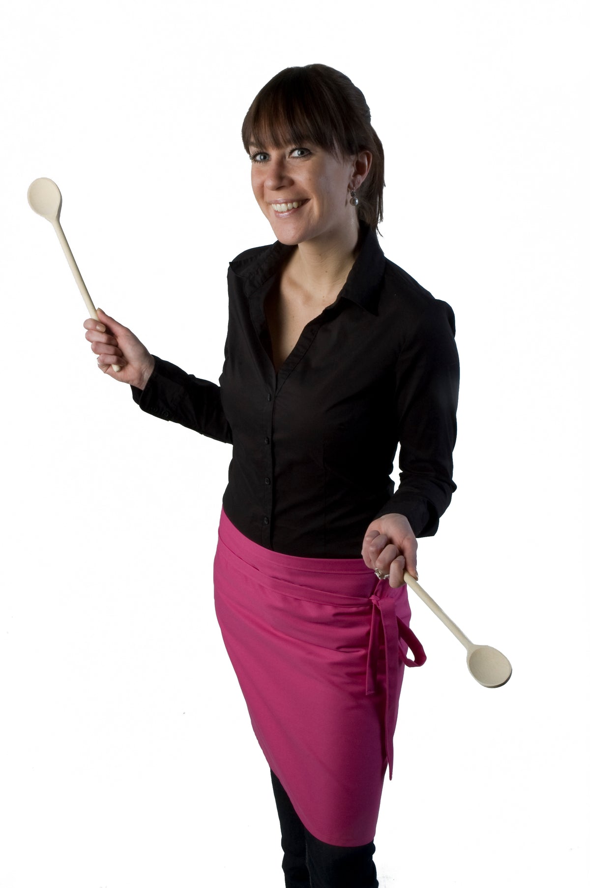 Kokssloof in roze, gedragen door model