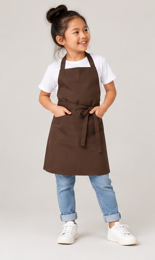 Kinderschort bruin gedragen door kindermodel