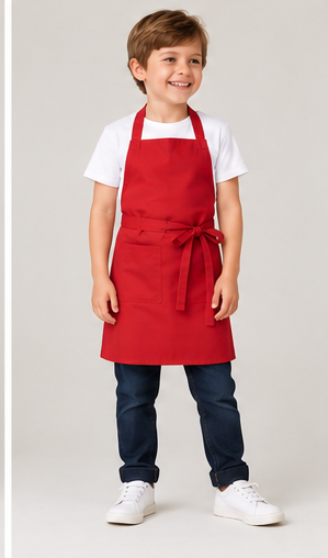 Kinderschort rood gedragen door kindermodel