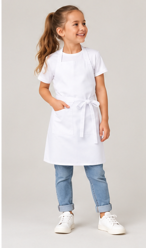 Kinderschort wit gedragen door kindermodel